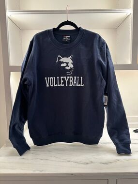 BNS Sports fleece men’s medium Navy Volleyball Graphic Crewneck Sweatshirt. New